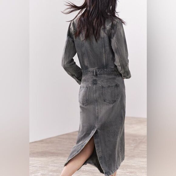 ZARA DENIM SHIRTDRESS ZW COLLECTION - Picture 11 of 15